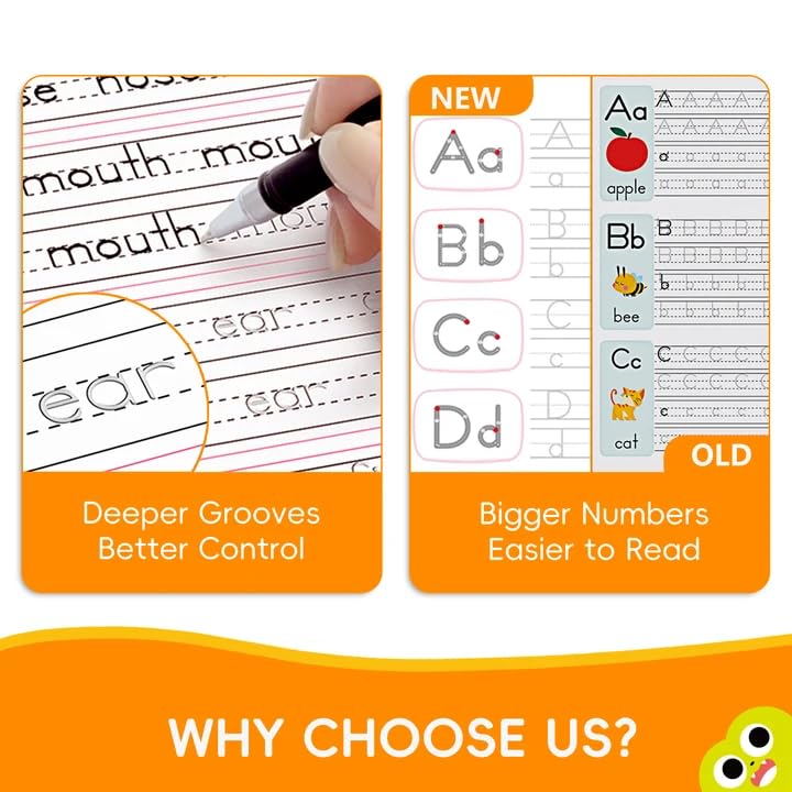 Magic Grooved Writing Practice Books Set for Kids 3-10