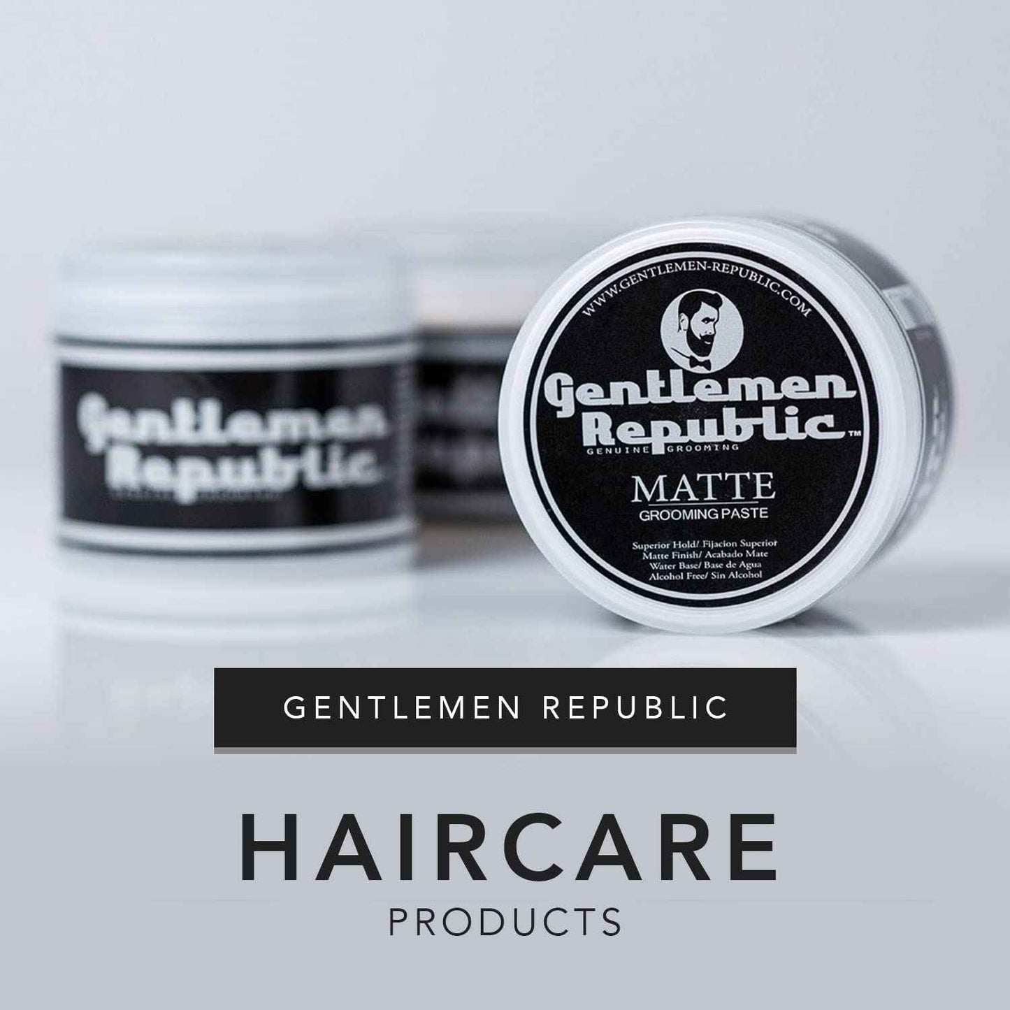 Gentlemen Republic 4 Oz(Pack of 2) Matte Paste - Water-Based Professional Formula with Superior Hold and Matte Finish for a Natural Look, Made in the USA