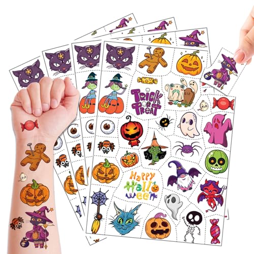 Halloween Temporary Tattoos 116PCS Pre-Cut Easy Peel Party Favors