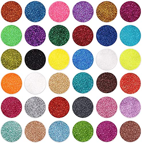 36 Colors Fine Glitter Set for Nails, Eyes & Crafts