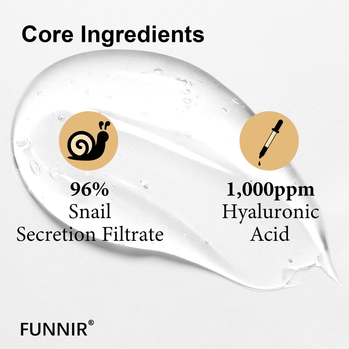 FUNNIR Snail Mucin 96% Power Essence Large Capacity 500ml, Hydrating Serum for Face with Snail Secretion Filtrate for Dull Skin