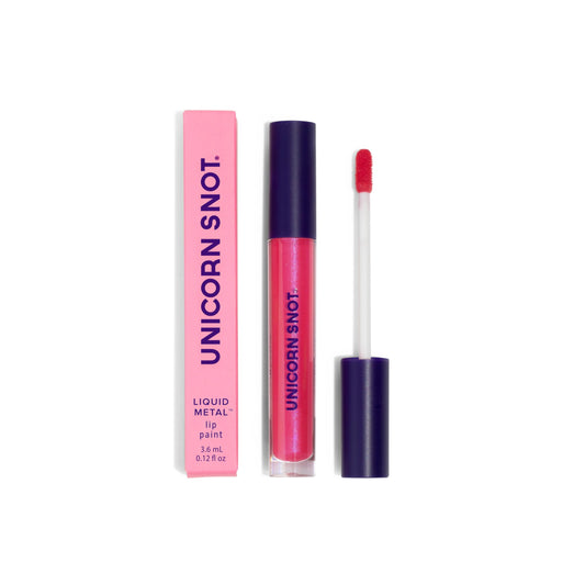 UNICORN SNOT Liquid Metal Lip Paint - Metallic Lip Gloss - Non-drying, Long-lasting Liquid Lipstick, Intense Pigment Lip Color with Metallic Shimmer - Vegan, Cruelty-Free Lip Makeup, Hot Pink (Glow)