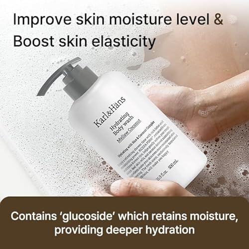 Karl&Hans Hydrating Body Wash ? Refreshing Cleanser with Coconut-Derived Moisturizers, RICERA PDRN & Ceramide Complex, Pump Dispenser for Daily Ease (16.9 Fl Oz(Pack of 1), Coconut)
