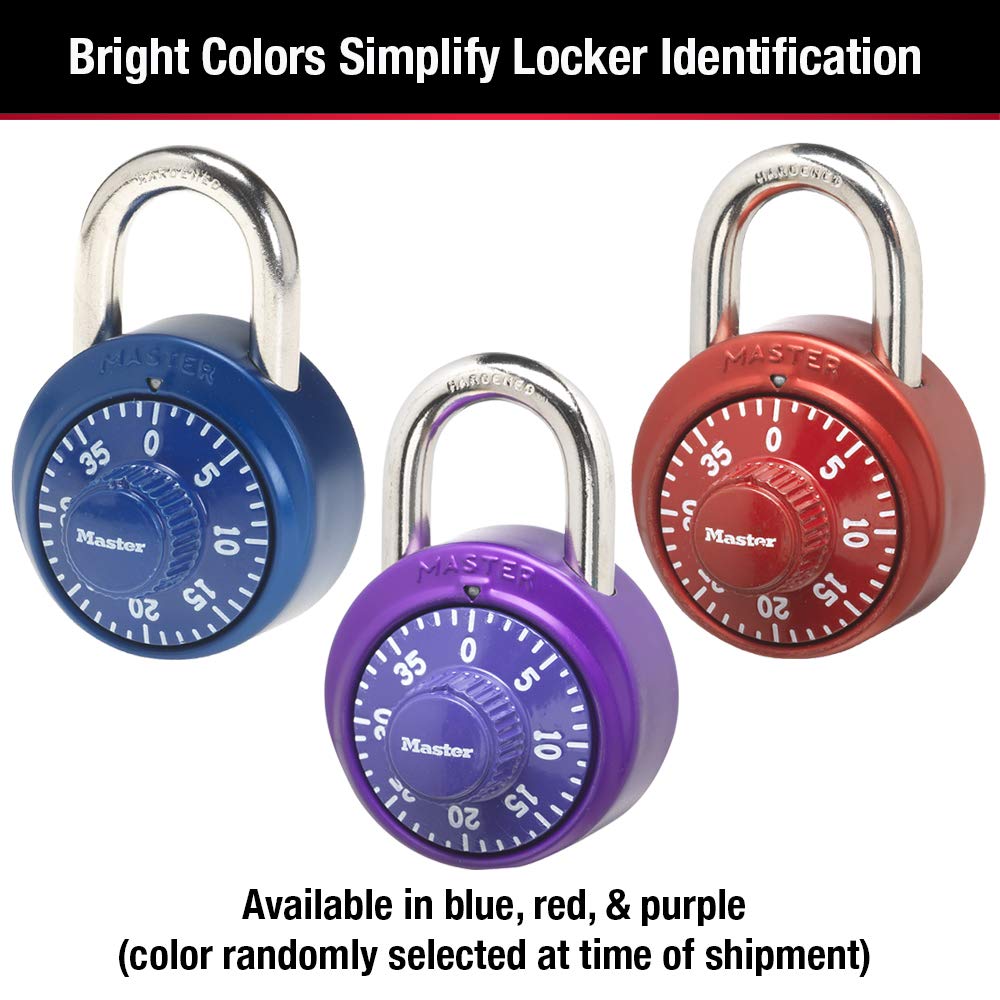 Master Lock 1530T Locker Lock Combination Padlock, 2 Count (Pack of 1), Colors May Vary