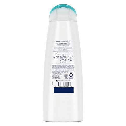 Dove Nutritive Solutions Moisturizing Shampoo for Dry Hair Daily Moisture with Pro-Moisture Complex for Manageable and Smooth Hair 12 oz,(Pack of 8)