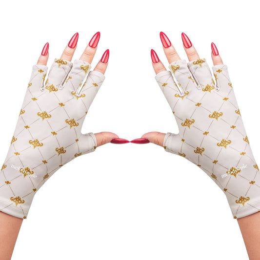 MelodySusie UV Gloves for Nails, UV Lamp Gloves for Manicures Protection, Modern Stylish Gel Manicure Gloves, Nail Art Skin Care Fingerless UV Shield Gloves