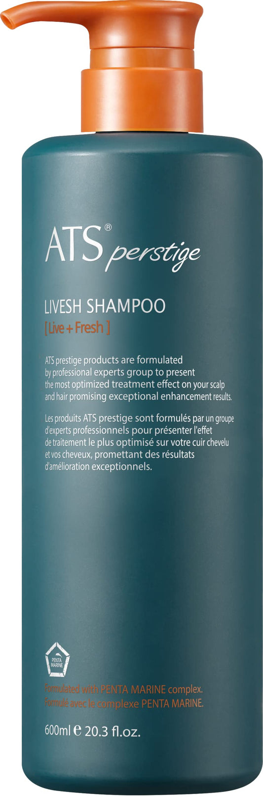 ATS Perstige Livesh Shampoo, 600ML, 20.29 fl.oz, Refreshing, Hair Loss and Growth Silicone Free Shampoo