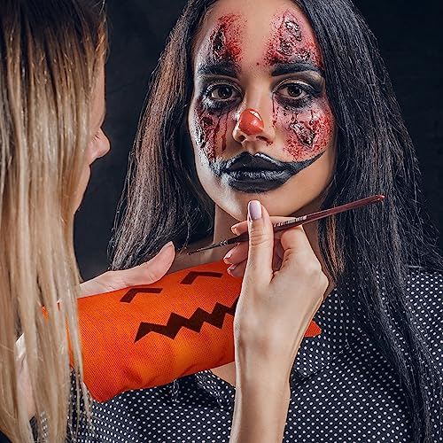 Sweetude 30 Pcs Halloween Makeup Bags Bulk Orange Halloween Cosmetic Bags Pumpkin Gift Bag Pouch Travel Purse Toiletry Organizer with Zipper for Women Team Party Favors (15 Styles)