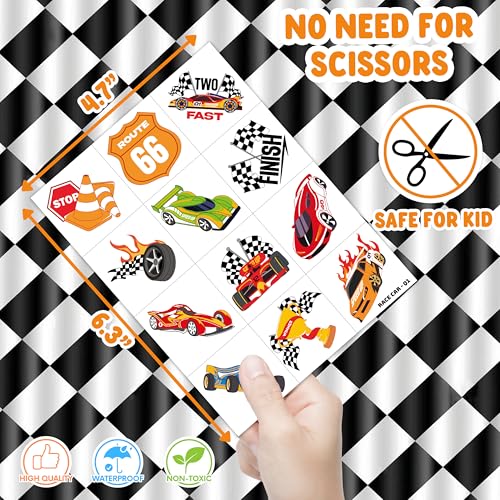 120 PCS Racing Car Temporary Tattoos for Kids