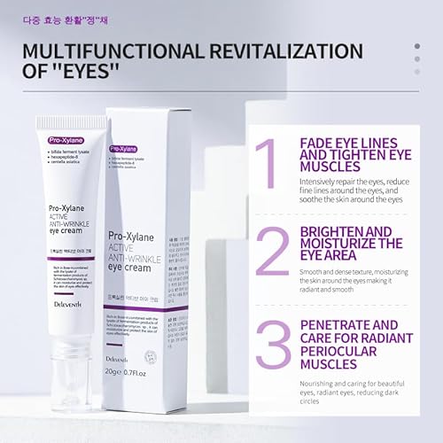 Korea Active Anti-Wrinkle Eye Cream 20g / Anti-Aging, Fade Fine Lines, Remove Dark Circles, Moisturizing and Repair Eye Skin, Prevent New Wrinkles, Rejuvenate and Tighten Delicate Eye Area
