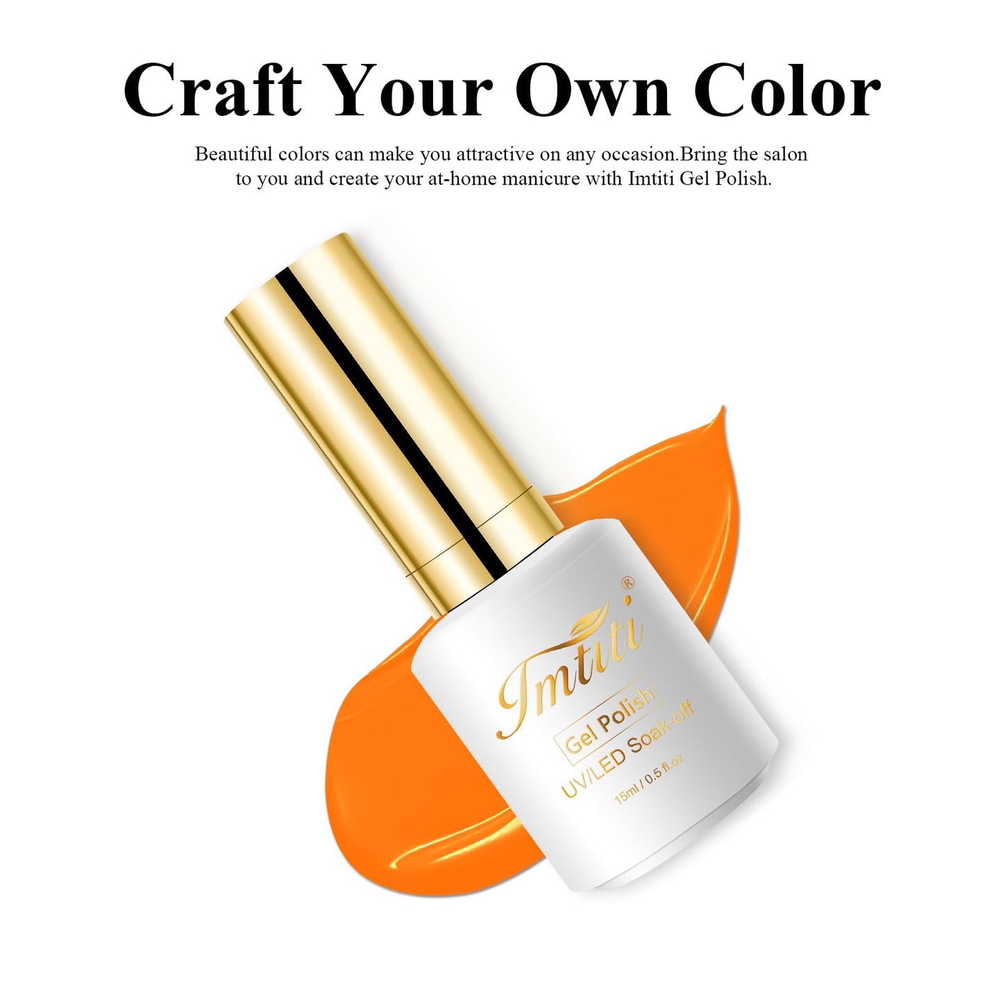 Imtiti Neon Gel Nail Polish, 0.5 Fl Oz Neon Orange Gel Polish Soak Off LED U V Nail Gel Polish Spring Summer Gel Nail Polish DIY Nail Art Starter Manicure Salon Gel Nail Kit for Women Girls