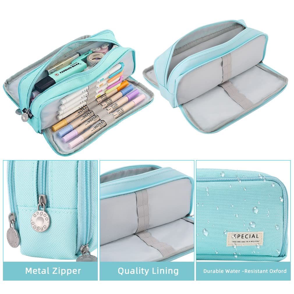 iSuperb Large Pencil Case 3 Compartments Pencil Pouch Big Capacity Pencil Bag for Kids Teen Girls Boys Student School Supplies Oxford Organizer Pen Bag Cosmetic Makeup Pouch