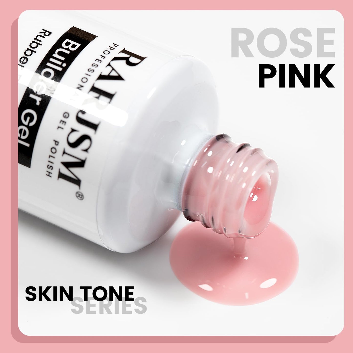 RARJSM Rubber Base Coat Gel Polish Nude Rose Pink Skin Tone Rubber Base Gel for Nails Natural Nude Color French Manicure Extend Gel Soak Off Curing Requires Single Bottle 15ml Salon Home DIY Use