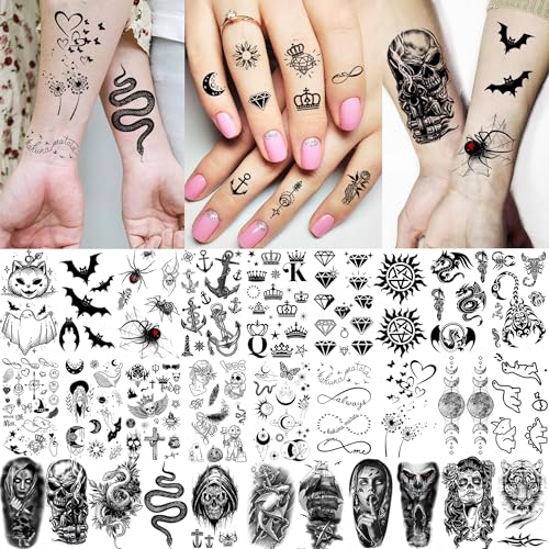71 Sheets Temporary Tattoos - Watercolor Roses & Butterflies