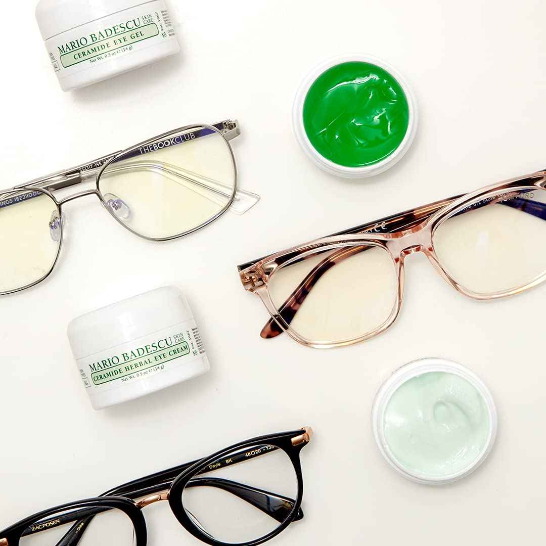 Mario Badescu Ceramide Eye Gel for All Skin Types | Oil Free Eye Gel that Tightens and Smoothes | Formulated with Ceramides & Glycerin, 0.5 Ounce