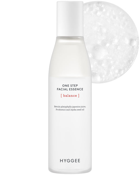 HYGGEE Onestep Facial Essence - Bi-Phase Hydrating Korean Toner with Birch Sap and Probiotics - Water and Oil Essence, 3.9 fl.oz.