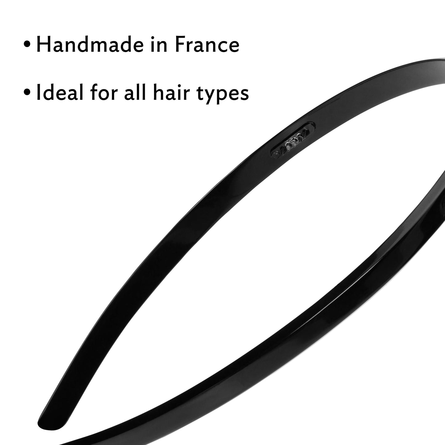 Navy Blue Headband for Women, 1/4" Ultracomfort Thin Plastic Headband, Nacro Ocean, Flexible, No Slip Gentle Teeth, All-Day Hold | France Luxe