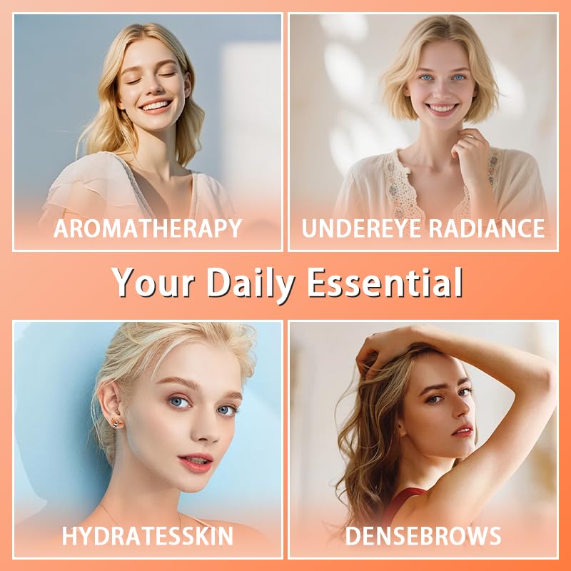 Organic Castor Oil with Rose Quartz Roller, Cold-Pressed Pure Roller