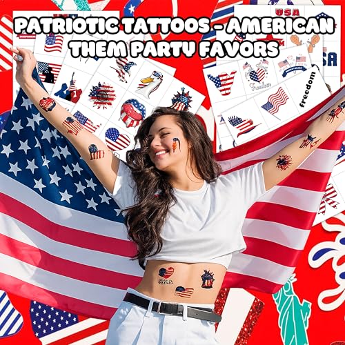 96pc Temporary Patriotic Tattoos – 4th of July Party Favors