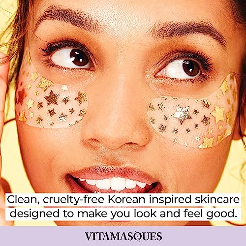 Vitamasques Vegan Collagen Eye Pads, 3-Pack - Firming & Brightening - Anti Aging Under Eyes Mask to Reduce Fine Lines, Puffiness, Wrinkles & Dark Circles - Mothers Day Gifts for Mom, Gift for Wife