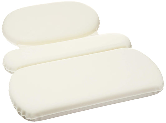 Amazon Basics Bath Tub Neck Pillow with Suction Cups, Waterproof, 3-Panel, Off-white