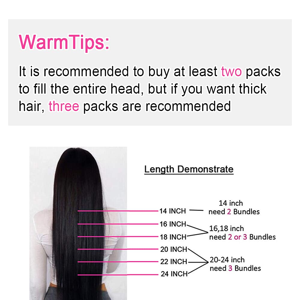 Straight Human Hair Clip in Hair Extensions for Black Women 100% Unprocessed Full Head Brazilian Virgin Hair Natural Black Color,8/Pcs with 18Clips,120 Gram (16inch, Straight hair)