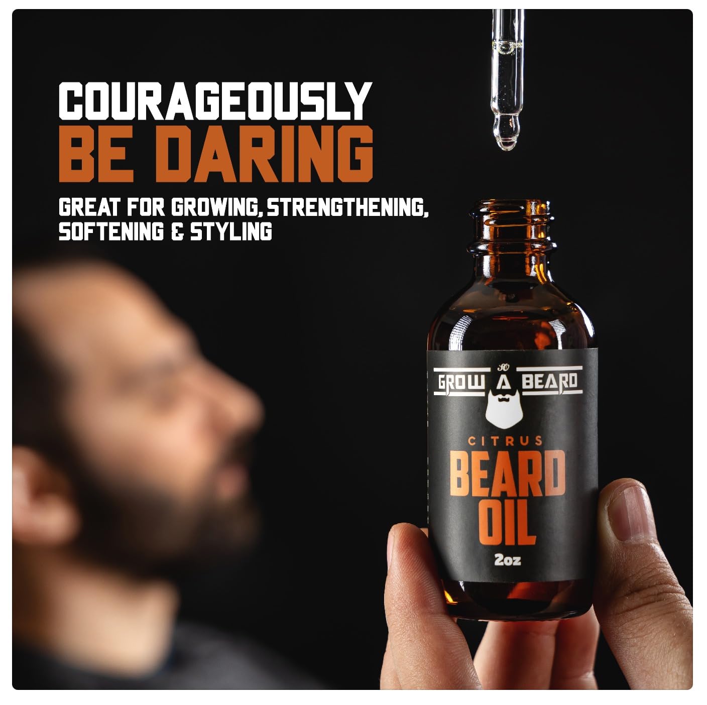 Beard Oil For Men, Beard Growth Oil, Beard Care, Best Beard Oil, All Natural, Sandalwood & Citrus Scent, Mens Gifts (2 Pack Of 2 oz)