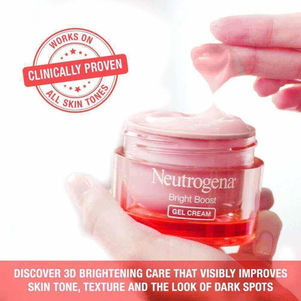 Neutrogena Bright Boost Brightening Moisturizing Face with Skin Resurfacing and Brightening Neoglucosamine for smooth skin Facial with AHA PHA and Mandelic Acids, Gel Cream, 1.7 Fl Oz