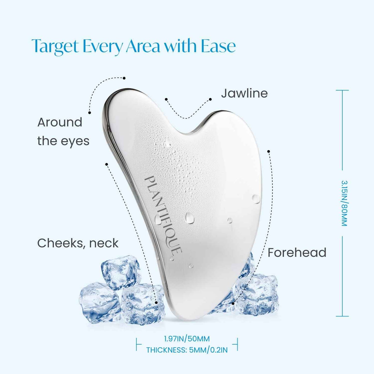 PLANTIFIQUE Gua Sha Rose Quartz Tool for Face Anti Aging Massage Tool and Stainless Steel Gua Sha Facial Tool, Skin Massage Tool for Face, Body, Eyes, Neck, Heart Style with Travel Pouch, Skin Care