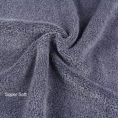 Microfiber Facial Cloths (Facial Towels), 8 Pack (12 x 12 inch), Super Absorbent, Quick Drying Fast, Soft, Eco-Friendly, for Facial Wash Cleansing, Make-up Removal, Baby and Travel (Grey)