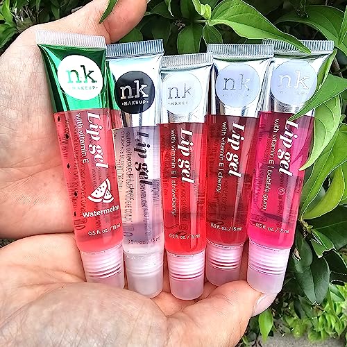 5-Pack Lip Gloss Set - Hydrating Lip Gels with Vitamin E