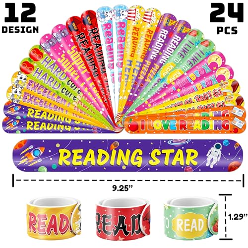 72-Piece Reading Party Favors Set - Slap Bracelets & Tattoos