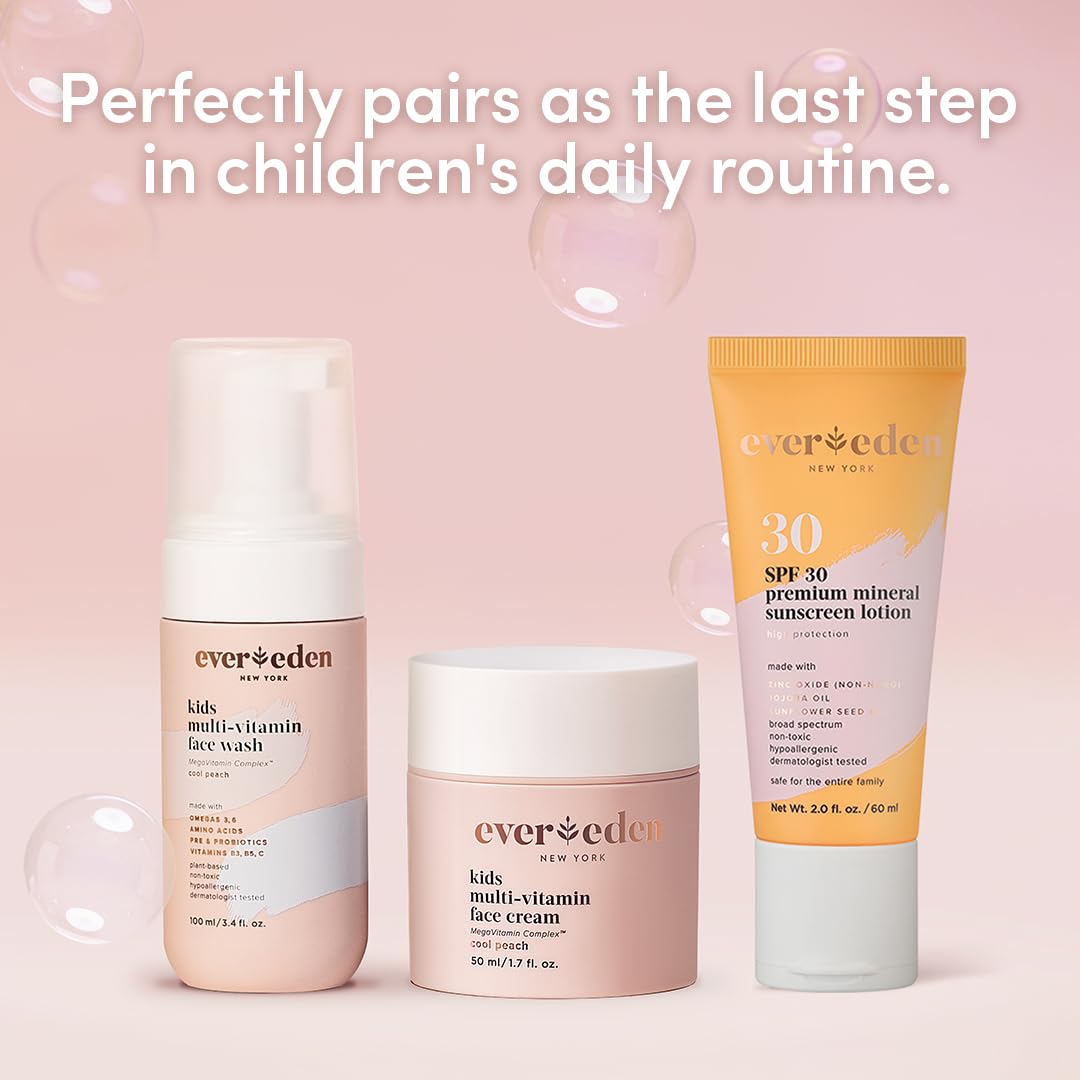 Evereden Premium Mineral Sunscreen SPF30: Baby-Safe Whole-Family Mineral Sunscreen Kids Love - Non-Nano Kids Sunscreen for Year-Round UVA & UVB Protection - Clean, Safe, & Reef-Friendly