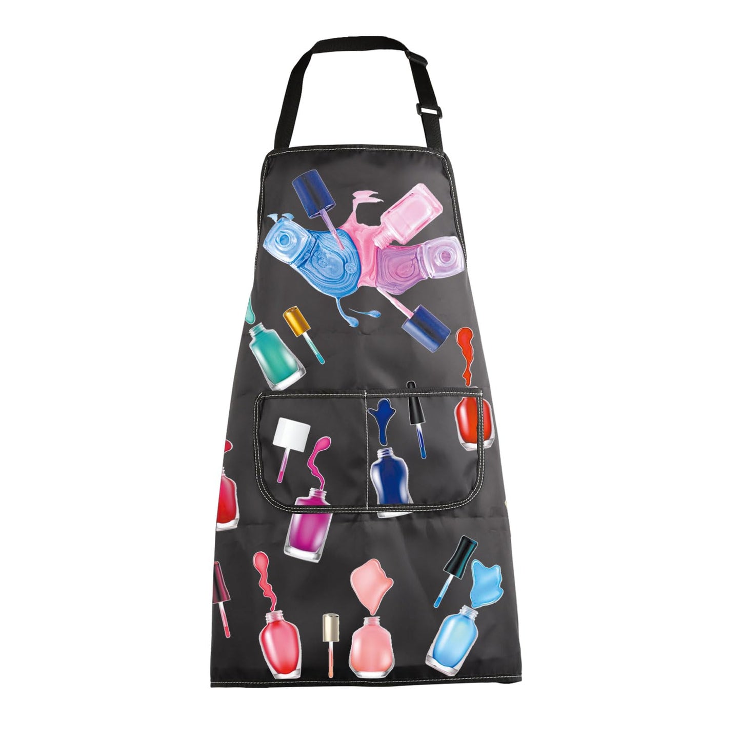 MBMSO Nail Tech Apron Manicurist Apron Nail Cosmetology Gift for Nail Technician Nail Artist Nail Techs Add Polish to Life (Nail Apron-black)