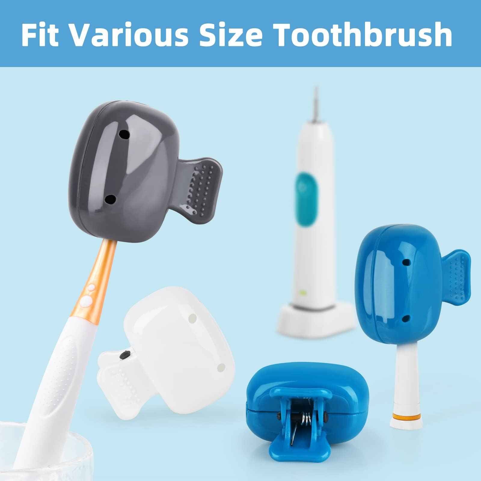Waenerec 6 Pack Toothbrush Covers Portable Toothbrush Protector Coverings Clips Tooth Brush Storage Head Cover Cap Tooth Brush Covers for Kids Bathroom Home Travel Tooth Brush Case