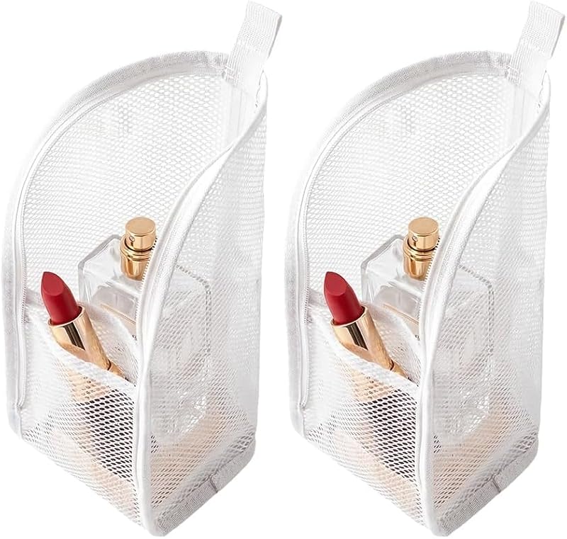 KTHostler White 2 Pack Large Capacity Waterproof Travel Toiletry Bag with Mesh Organizer