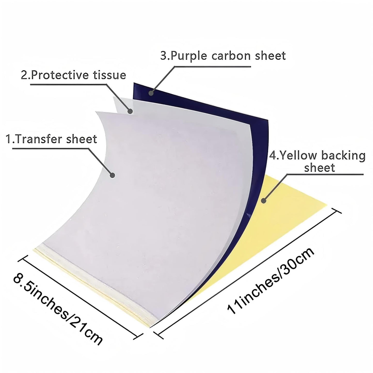 Tattoo Transfer Paper, Urknall 100 Sheets Tattoo Stencil Paper A4 Size Transfering Papers 4 Layer Tracing Papers Thermal Stencils Paper DIY and Thermal Print Tattooing Supplies