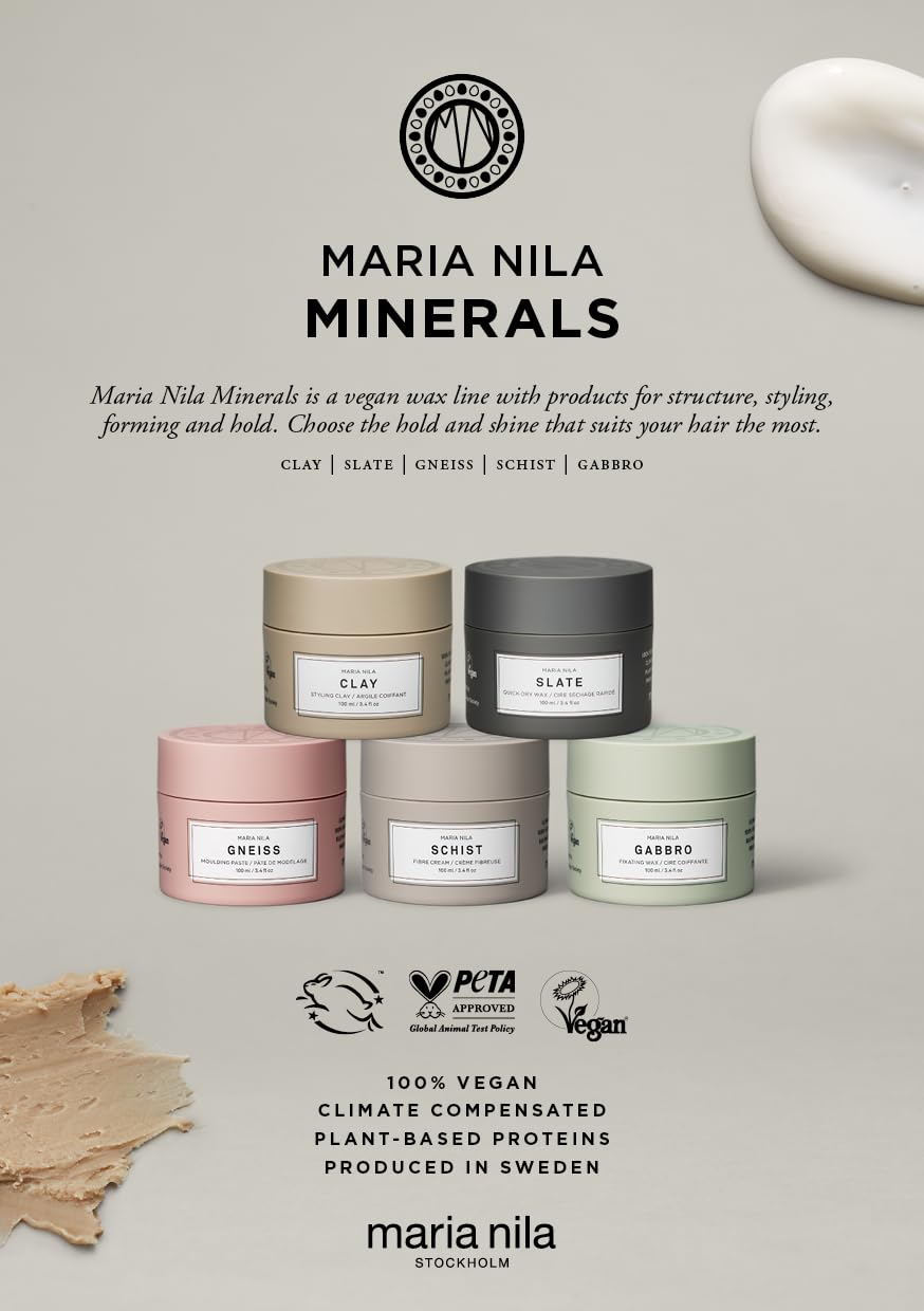 Maria Nila Hair Wax Gneiss, 3.4 Fl Oz, Hold 3/5, For all Hairstyles, Gives Neutral Shine, Shea Butter prevents dryness, 100% Vegan & Sulfate/Paraben free