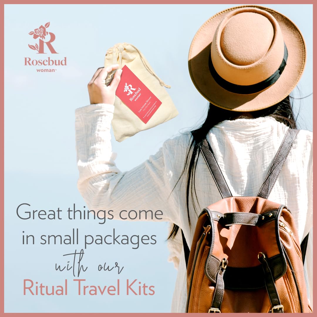 Rosebud Woman Ritual Travel Kit, Limited Edition - 3pcs Set Includes Honor Balm, Soothe Calming Cream & Arouse Stimulating Serum - Intimate & Body Self-Care