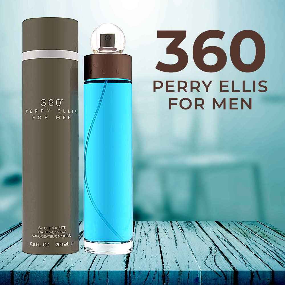 Perry Ellis 360 For Men Eau De Toilette Spray 6.7 Ounces, clear