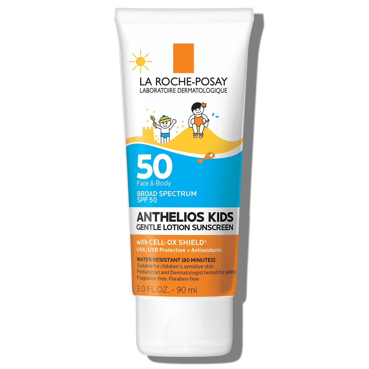 La Roche-Posay Anthelios Kids Gentle Lotion Sunscreen SPF 50 | Broad Spectrum SPF + Antioxidants | Sunscreen For Kids | Octinoxate & Oxybenzone-Free | Pediatrician Tested | Non Comedogenic | Oil Free