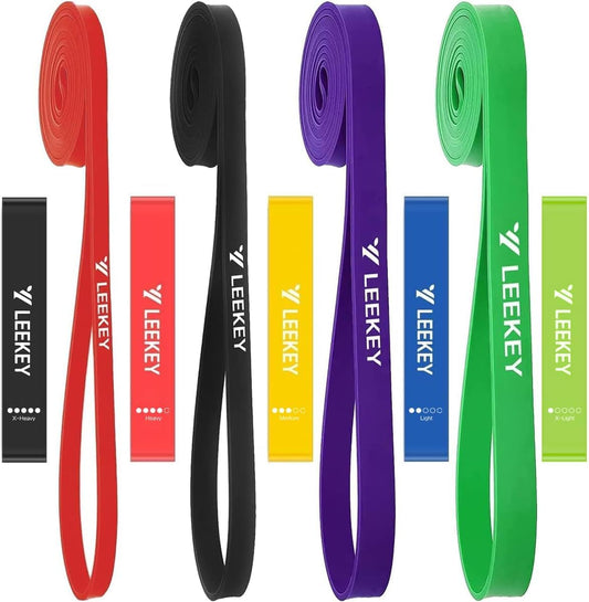 LEEKEY Resistance Band Set, Pull Up Assist Bands - Stretch Resistance Band - Mobility Band Powerlifting Bands for Resistance Training, Physical Therapy, Home Workouts (with Mini Bands)