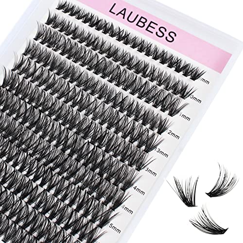 LAUBESS 40D Cluster Lashes - Wispy Mixed Tray Extensions