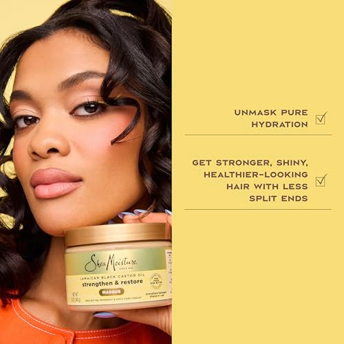 SheaMoisture Jamaican Black Castor Oil Treatment Masque Jamaican Black Castor Oil For Dry Hair Paraben Free Hair Mask 11.5 oz