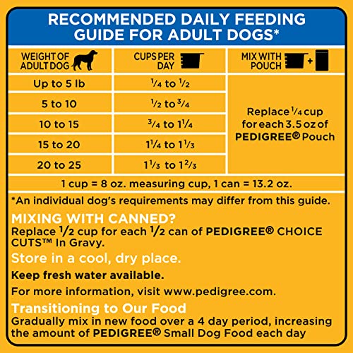 PEDIGREE Small Dog Complete Nutrition Small Breed Adult Dry Dog Food Grilled Steak and Vegetable Flavor Dog Kibble, 15.9 lb. Bag