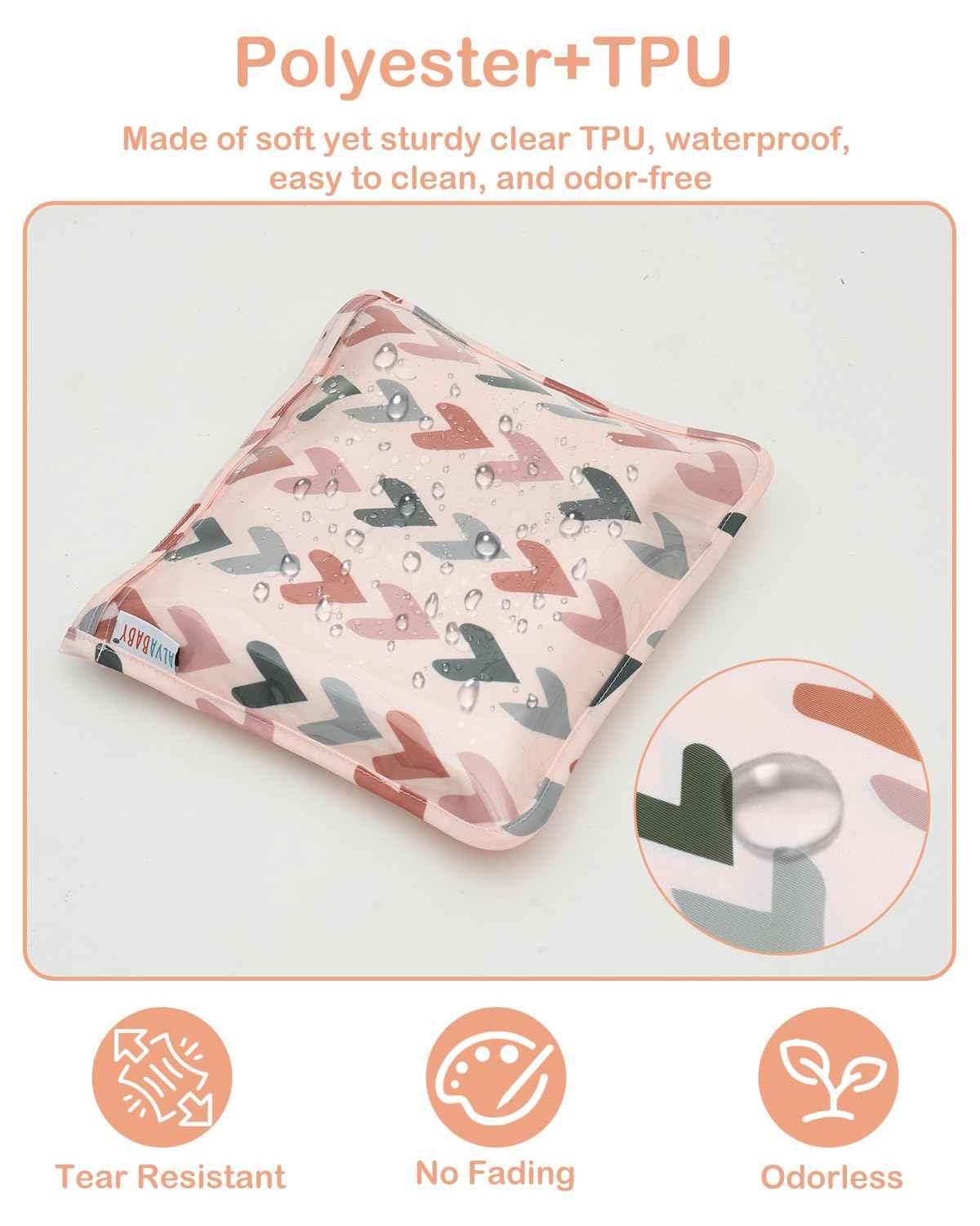 ALVA 3pcs Mess-Proof Travel Toiletry Bag,Makeup BagClear/Cosmetic & Diaper Organizer with Front Pouch