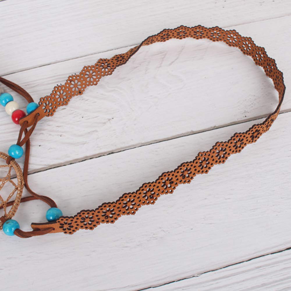 Feather Headband Hippie Indian Boho Hair Bands Tassel Bohemian Halloween Hair Hoop Women Crown Hairband Party Decoration Headdress Cosplay Costume Handmade Headpiece Hair Accessories Dreamcatcher