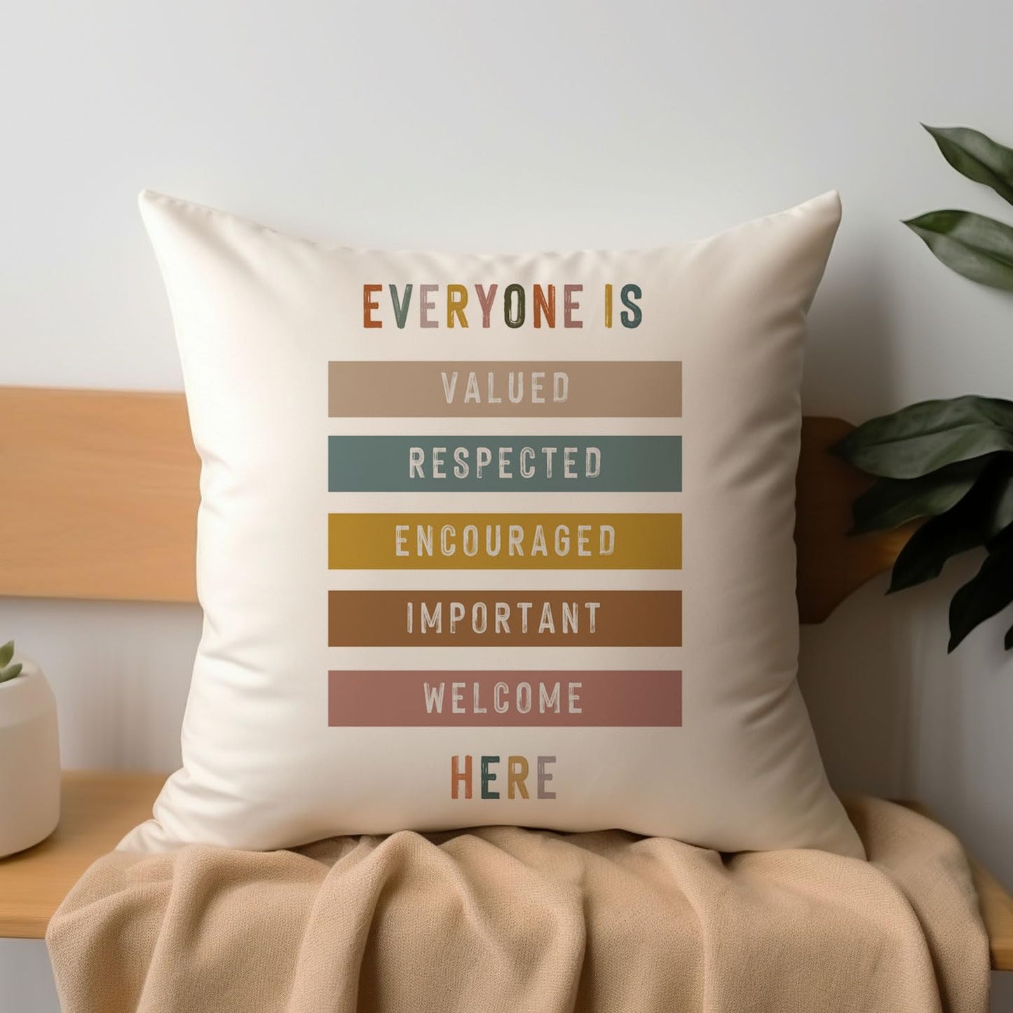 Everyone Is Welcome Pillow Covers, Boho Classroom Decor, All Are Welcome, Classroom Decor, Classroom Quotes, Playroom Decor, Child Throw Pillow Cover Everyone is Valued