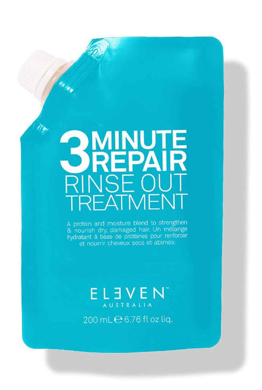 ELEVEN AUSTRALIA 3 Minute Repair Rinse Out Damaged Hair Treatment - Deep Conditioning Hair Mask for Moisture, Hydrating Conditioner Agents & Proteins, Adds Shine, For Women & Men, Vegan - 6.8 fl oz