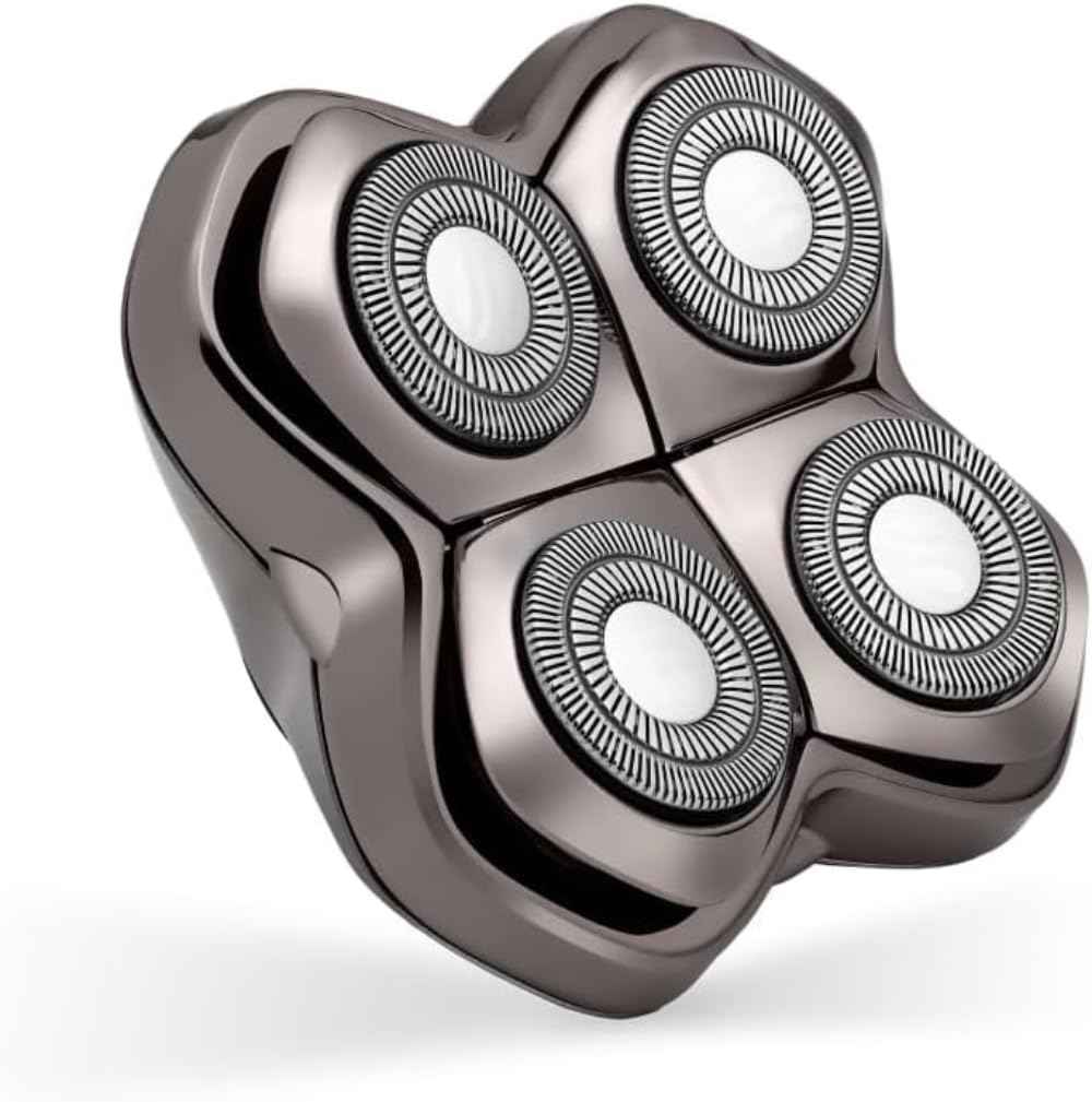 Skull Shaver Carver PRO 4 Head Replacement Blade - Shaver Blade for Wet & Dry Shaving - Rotary Heads Design - Japanese Stainless Steel - Compatible with Pitbull, Palm & Butterfly Kiss Shavers